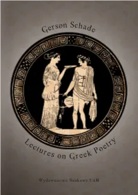 Lectures on Greek Poetry