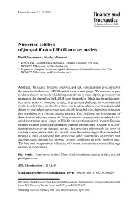 Numerical Solution of Jump-Diffusion LIBOR Market Models