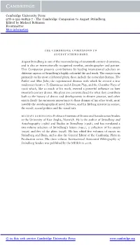 The Cambridge Companion to August Strindberg Edited by Michael Robinson Frontmatter More Information
