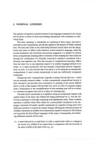 2. Nominal Lexemes