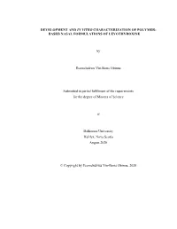 BASED NASAL FORMULATIONS of LEVOTHYROXINE by Esomchukwu