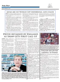 Defoe Retained by England As Shaw Gets First Call-Up
