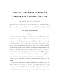 Free and Open Source Software for Computational Chemistry Education