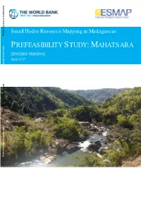 Prefeasibility Study:Mahatsara