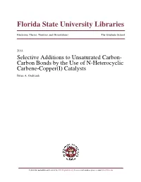 Selective Additions to Unsaturated Carbon-Carbon Bonds by the Use