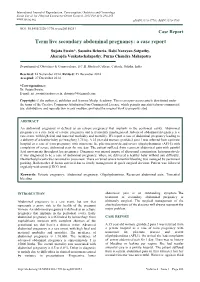Term Live Secondary Abdominal Pregnancy: a Case Report