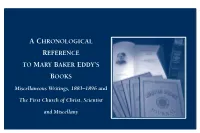 Chronological Reference to Miscellaneous