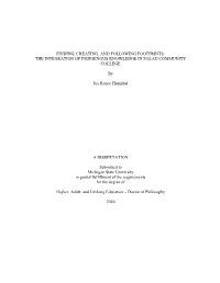 Finding, Creating, and Following Footprints: the Integration of Indigenous Knowledge in Palau Community College