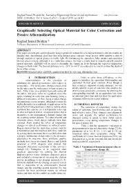 Graphically Selecting Optical Material for Color Correction and Passive Athermalization