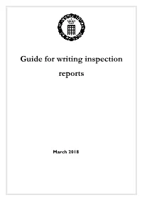 Guide for Writing Inspection Reports Contents Contents