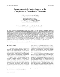 Importance of Occlusion Aspects in the Completion of Orthodontic Treatment