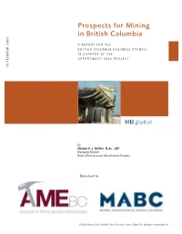 Prospects for Mining in British Columbia