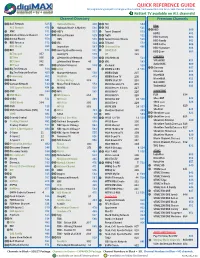 QUICK REFERENCE GUIDE All Programming Subject to Change Without Notice