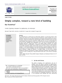 Simply Complex, Toward a New Kind of Building