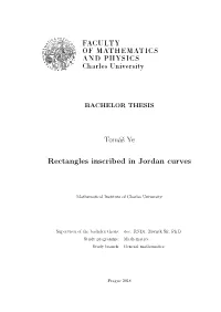 Tomáš Ye Rectangles Inscribed in Jordan Curves