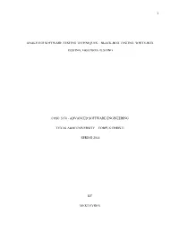 1 Analyzed Software Testing Techniques ~ Black-Box