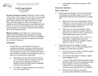 1 Peter 5:5-7 Previous Message Summary