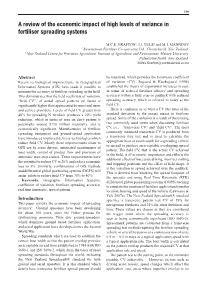 A Review of the Economic Impact of High Levels of Variance in Fertiliser Spreading Systems