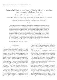 Addition of Fossil Evidence to a Robust Morphological Cladistic Data Set