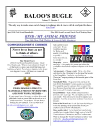 BALOO's BUGLE Volume 22, Number 9 ------The Only Way to Make Sense out of Change Is to Plunge Into It, Move with It, and Join the Dance