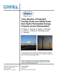 Case Studies of Potential Facility-Scale and Utility-Scale Non-Hydro Renewable Energy Projects Across Reclamation S