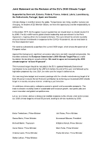 Joint Statement on the Revision of the EU's 2030 Climate Target