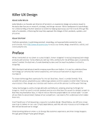 Killer UX Design Preface