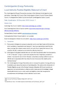 Local Authority Flexible Eligibility Statement of Intent