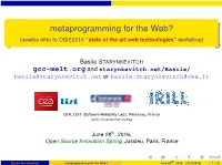 Metaprogramming for the Web? (Newbie Intro to OSIS2016 “State of the Art Web Technologies” Workshop)