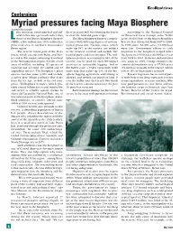 Myriad Pressures Facing Maya Biosphere