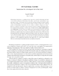 On Natural Causes: Implications for a Teleological View of the World