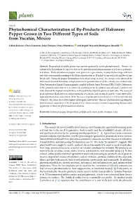 Phytochemical Characterization of By-Products of Habanero Pepper Grown in Two Different Types of Soils from Yucatán, Mexico