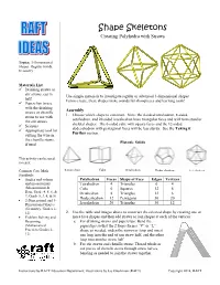 Shape Skeletons Creating Polyhedra with Straws