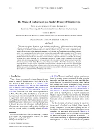 The Origins of Vortex Sheets in a Simulated Supercell Thunderstorm