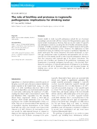 The Role of Biofilms and Protozoa in Legionella Pathogenesis: Implications for Drinking Water