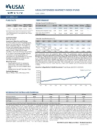 USAA Extended Market Index Fund Fact Sheet