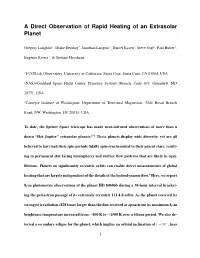 A Direct Observation of Rapid Heating of an Extrasolar Planet