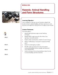 Hazards: Animal Handling and Farm Structures