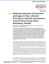 Molecular Detection of Tick-Borne Pathogens in Ticks
