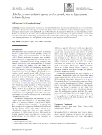 Sahulia, a New Endemic Genus and a Generic Key to Sapotaceae in New Guinea