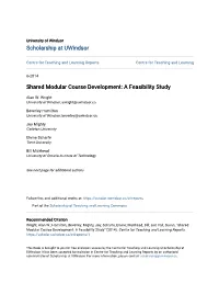 Shared Modular Course Development: a Feasibility Study