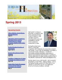 Spring Newsletter 2013