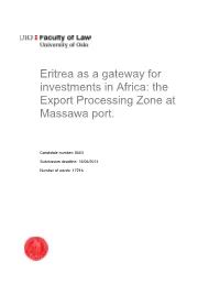 The Export Processing Zone at Massawa Port