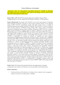 (ACIAR) in Delivering Development Outcomes, Particularly with Regard to the Linkages Between Food Security, Biosecurity and National Security Issues