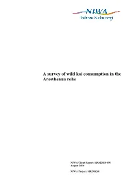 Arowhenua Survey of Wild Kai Consumption