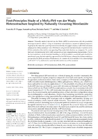 First-Principles Study of a Mos2-Pbs Van Der Waals Heterostructure Inspired by Naturally Occurring Merelaniite