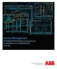 FOUNDATION Fieldbus Linking Device LD 800HSE, User Instructions