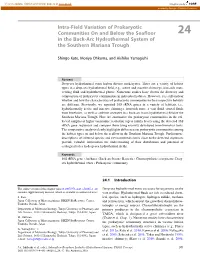 Intra-Field Variation of Prokaryotic Communities on and Below the Seafloor 24 in the Back-Arc Hydrothermal System of the Southern Mariana Trough