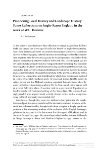 Some Reflections on Anglo-Saxon England in the Work of WG