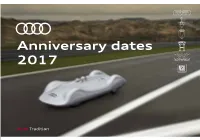 Anniversary Dates 2017
